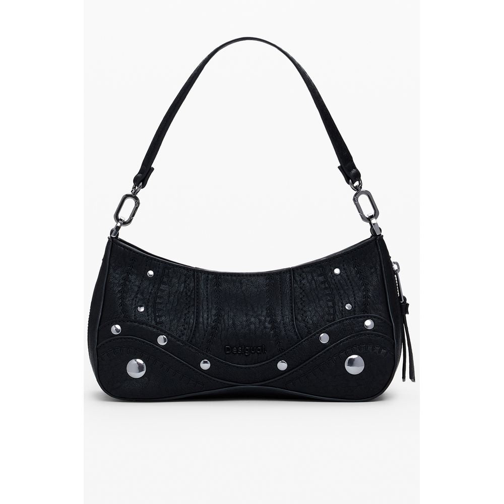 Black Polyethylene Women Handbag