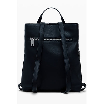 Black Polyethylene Women Backpack