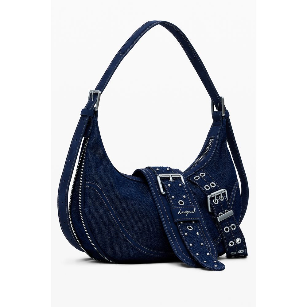 Blue Cotton Women Handbag