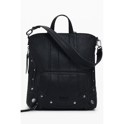Black Polyethylene Women Backpack
