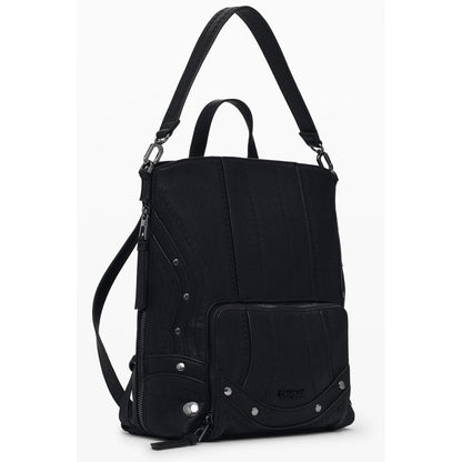 Black Polyethylene Women Backpack