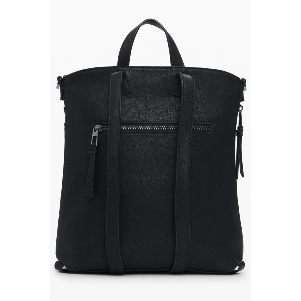 Black Polyethylene Women Backpack