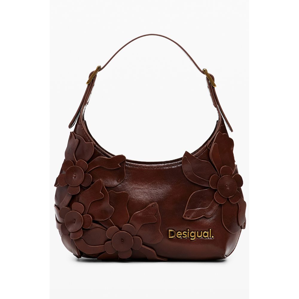 Brown Polyethylene Women Handbag