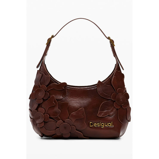 Brown Polyethylene Women Handbag