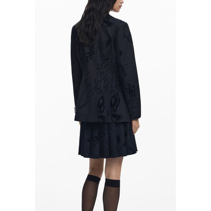 Black Polyester Women Jacket