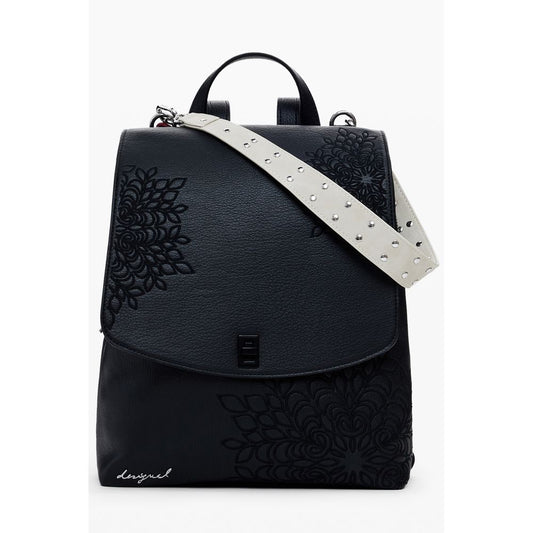 Black Polyethylene Women Backpack