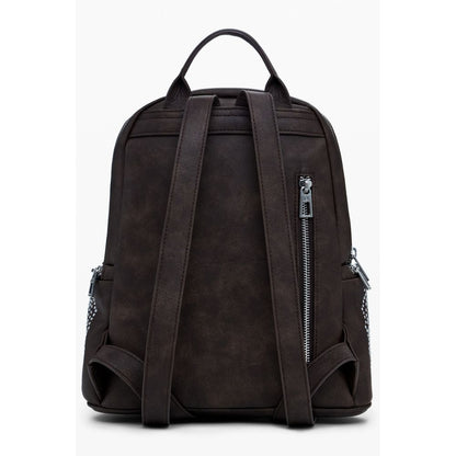 Brown Polyethylene Women Backpack