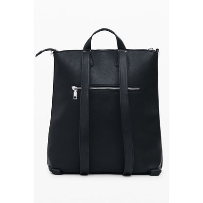 Black Polyethylene Women Backpack