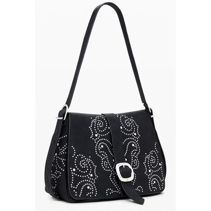Black Polyethylene Women Handbag