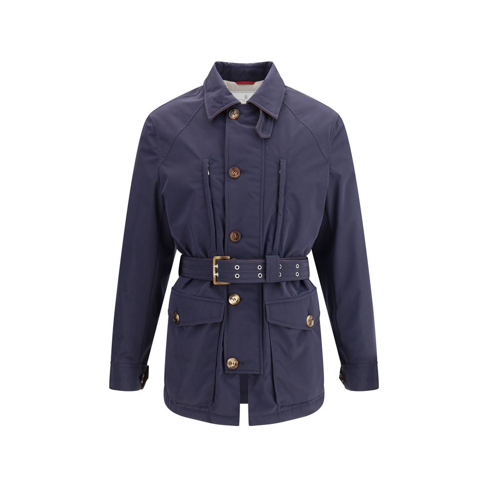 Blue Polyester Coat