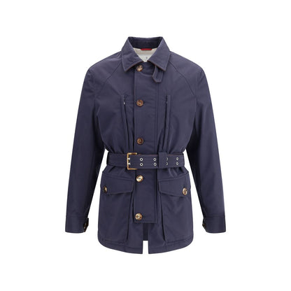 Blue Polyester Coat