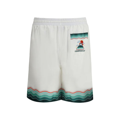White Silk Bermuda Shorts