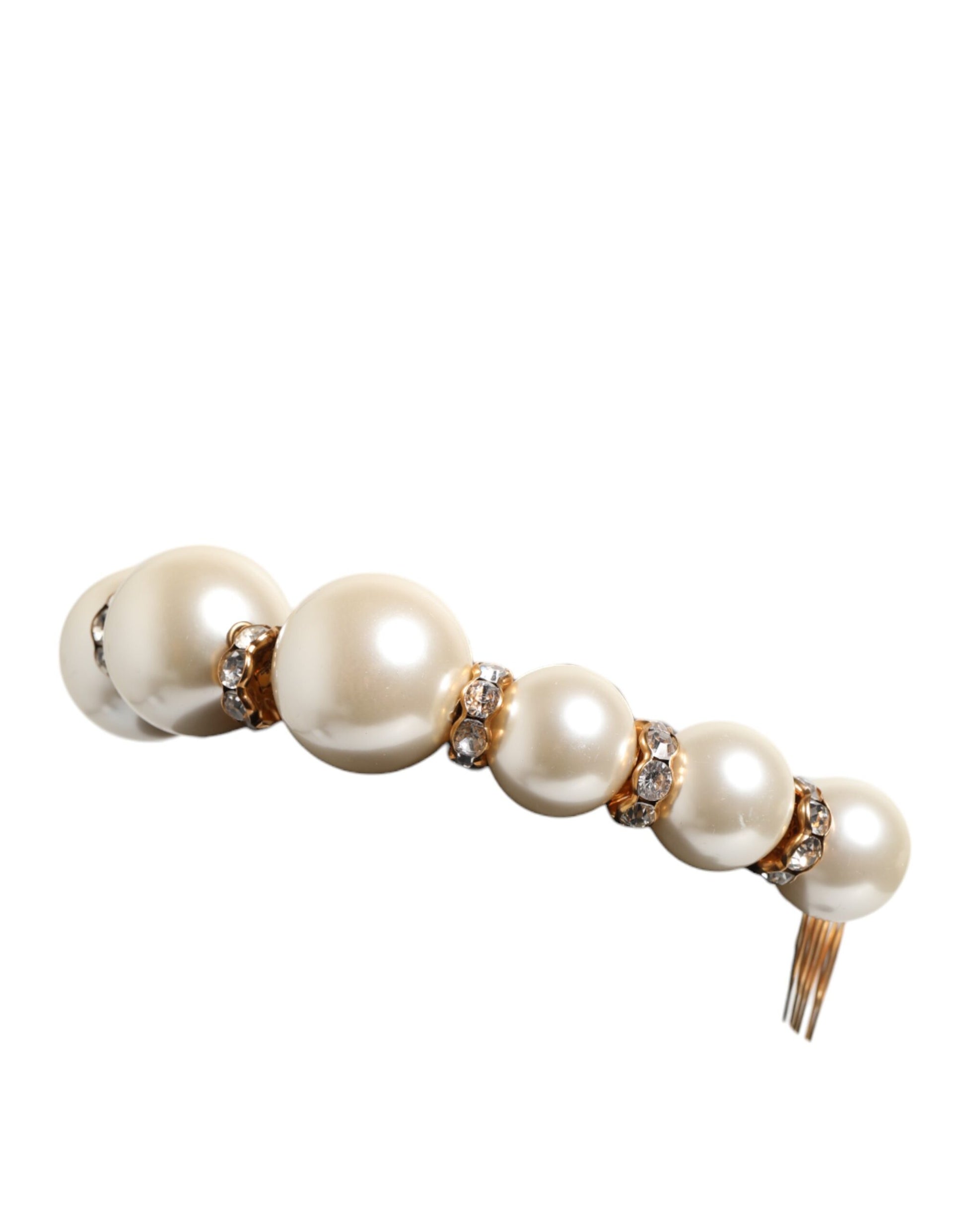 Gold Pearl Crystal Embellished Tiara Hair Accessory Headband