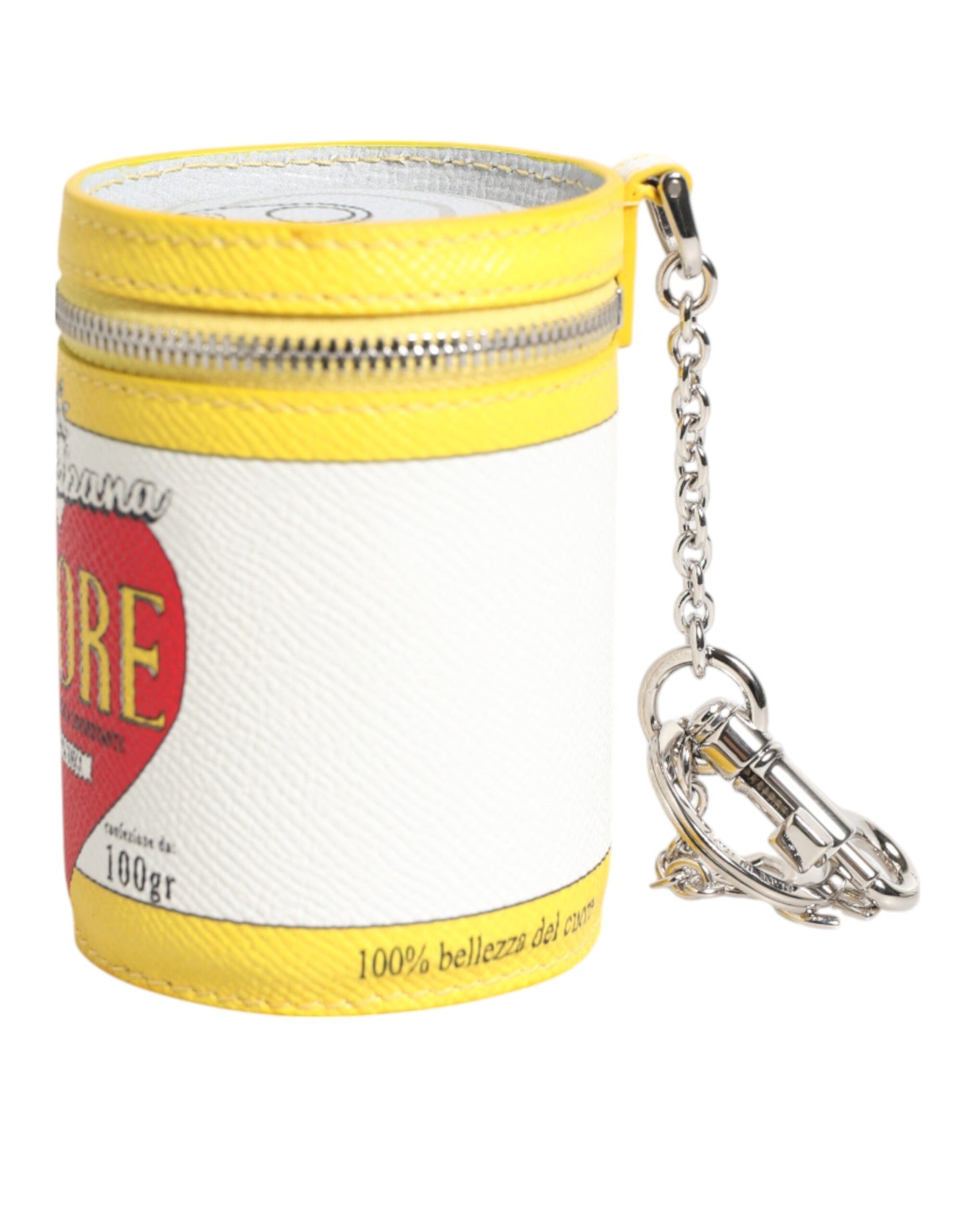 Amore Leather Yellow Bag Charm Coin Case Keychain Keyring