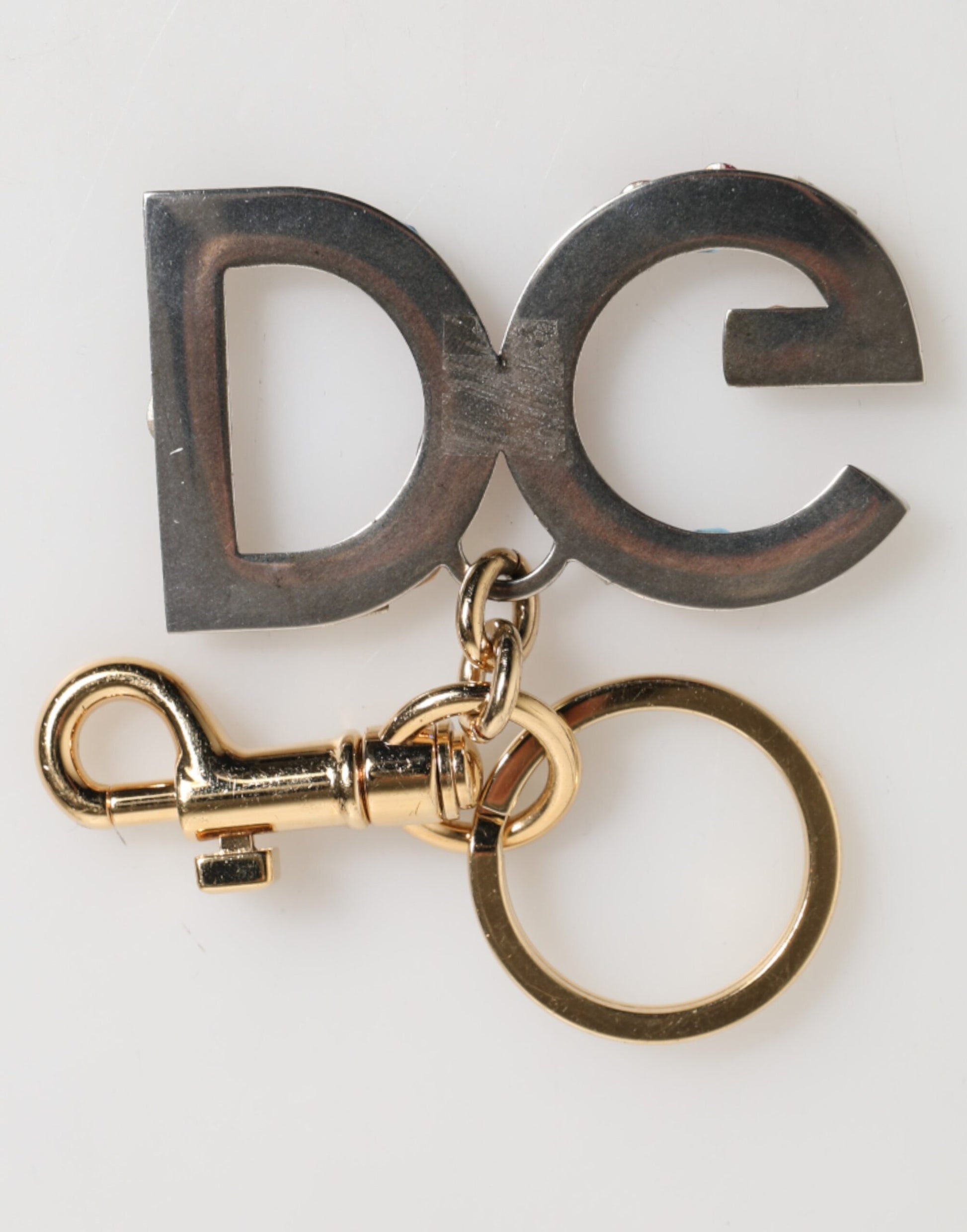 Multicolor Crystal DG Logo Gold Keychain Charm Keyring