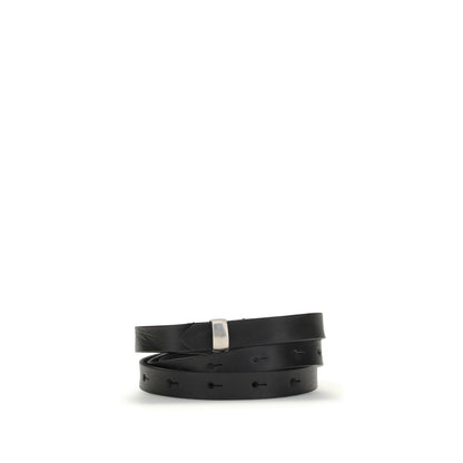 Black Leather Thin Belt