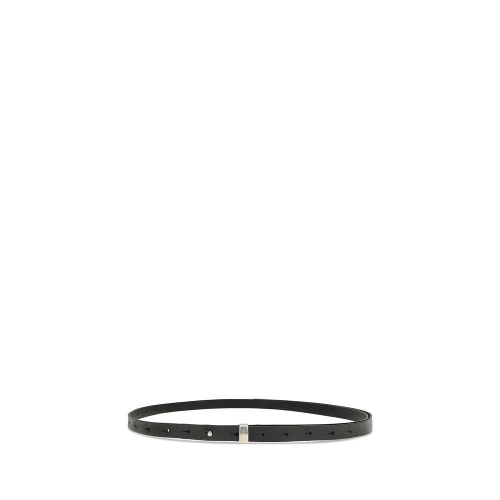 Black Leather Thin Belt