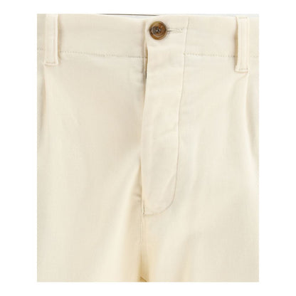 Cream Cotton Casual Pants