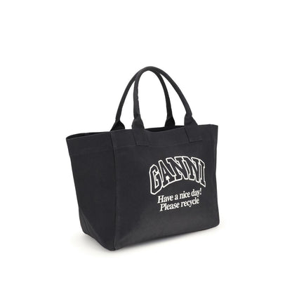 Black Cotton Shoulder Bag
