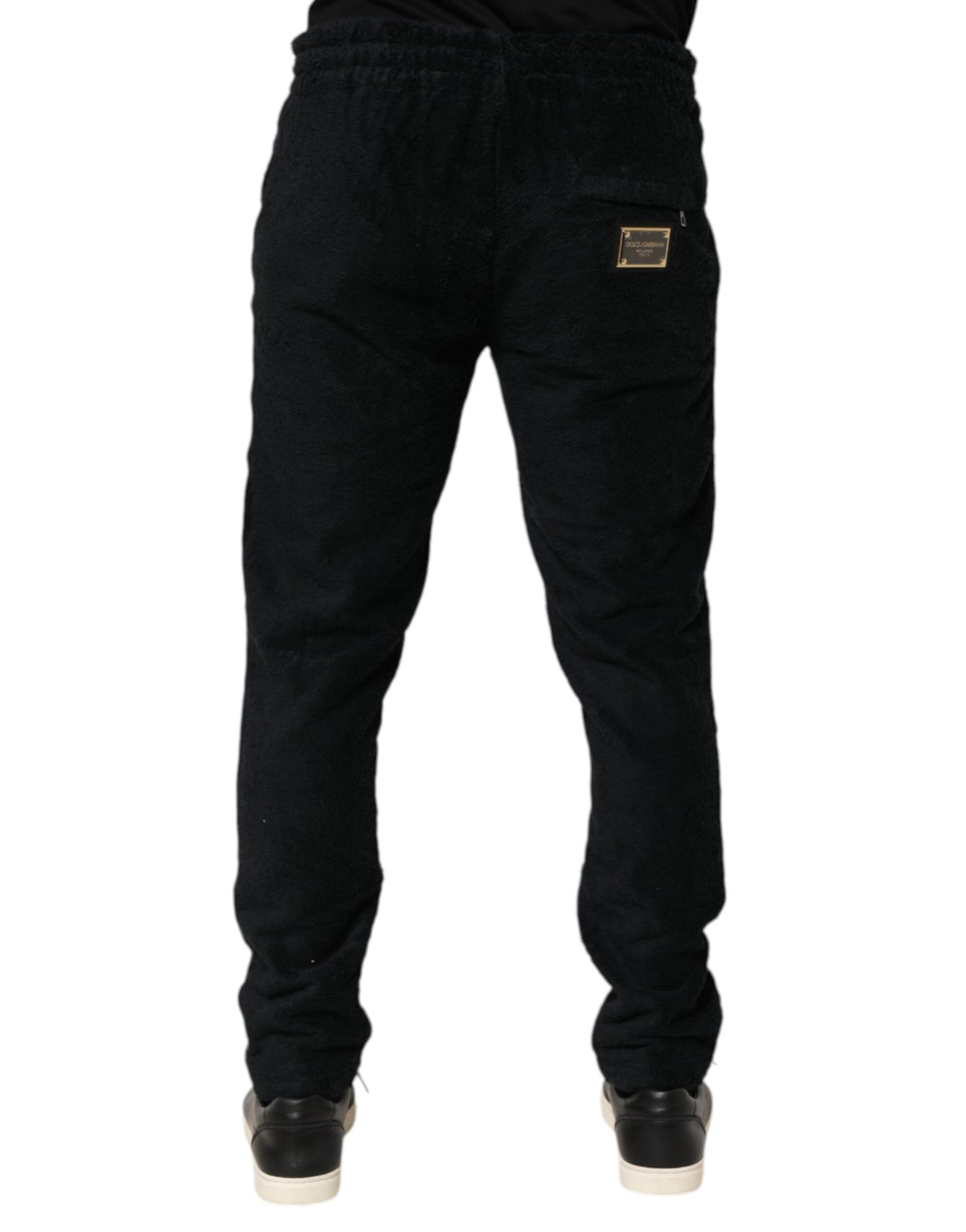 Black Cotton Logo Men Jogger Sweatpants Pants
