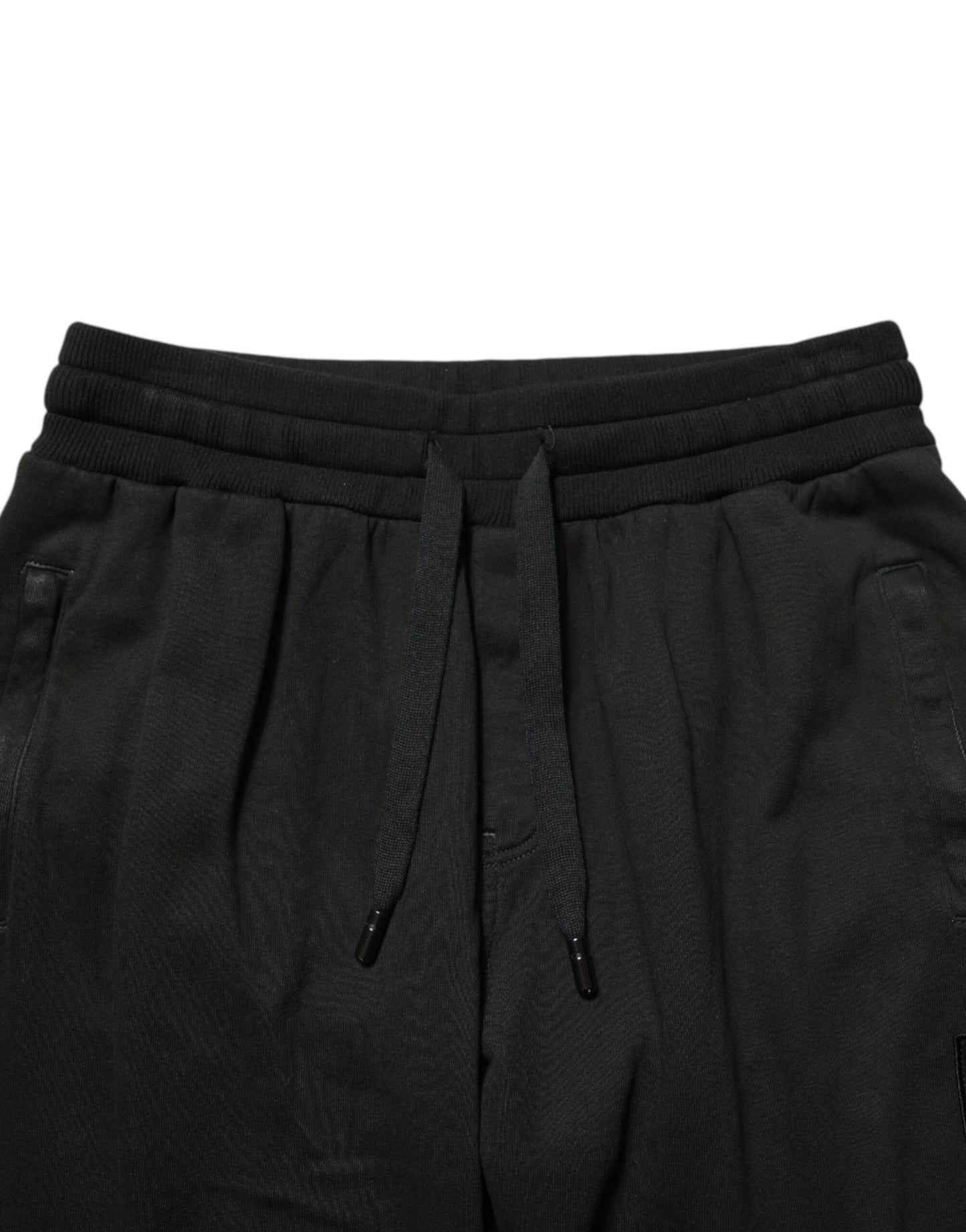 Black Cotton DG Logo Men Jogger Pants
