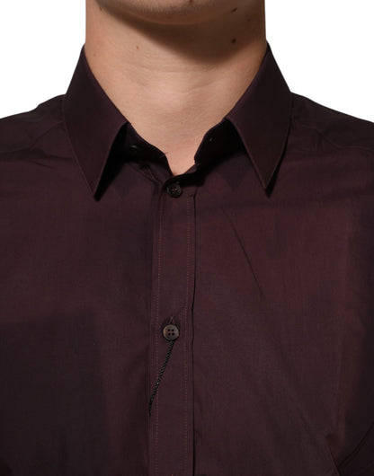 Maroon Cotton Collared GOLD Formal Dress Shirt