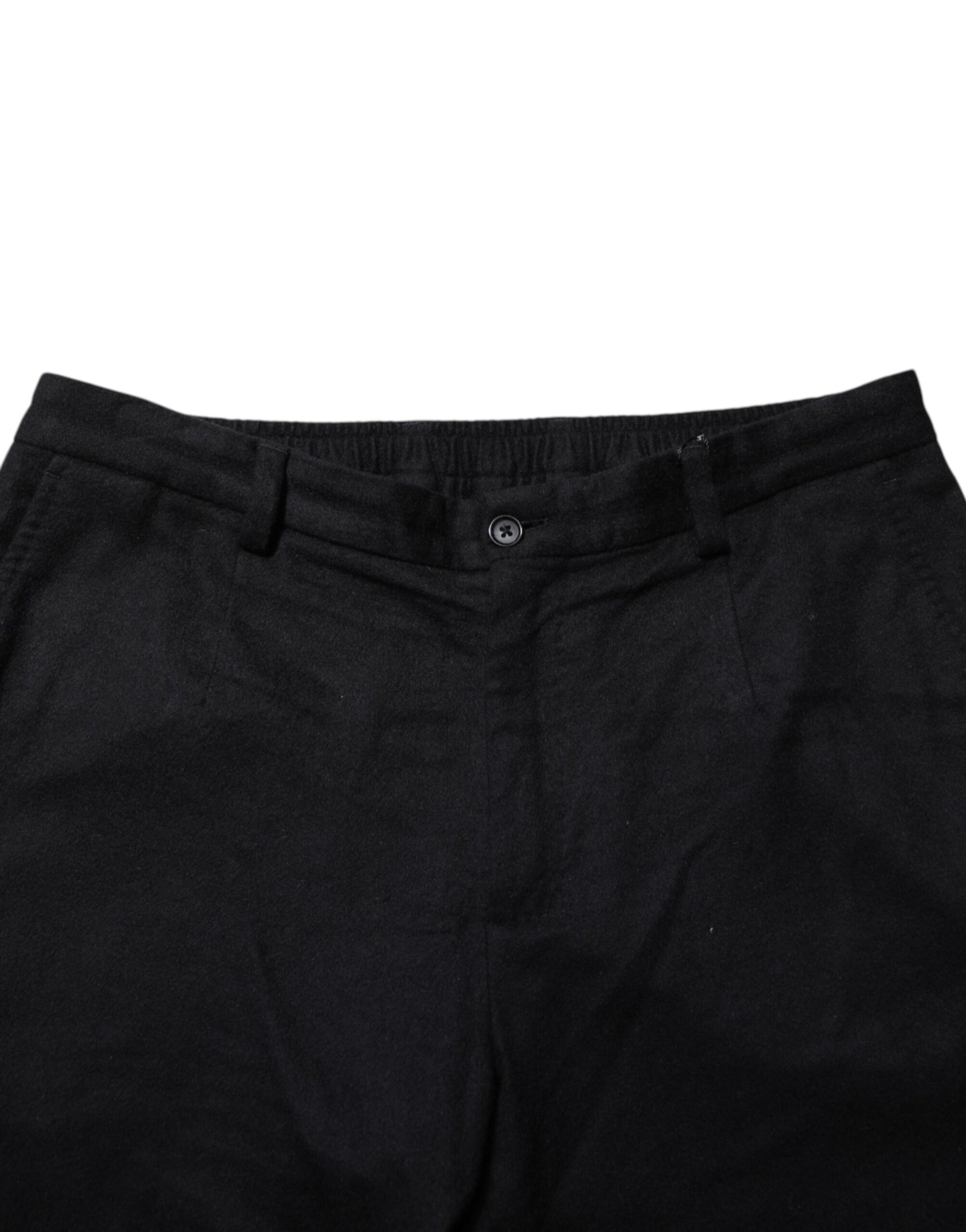 Black Cashmere Dress Formal Men Trouser Pants