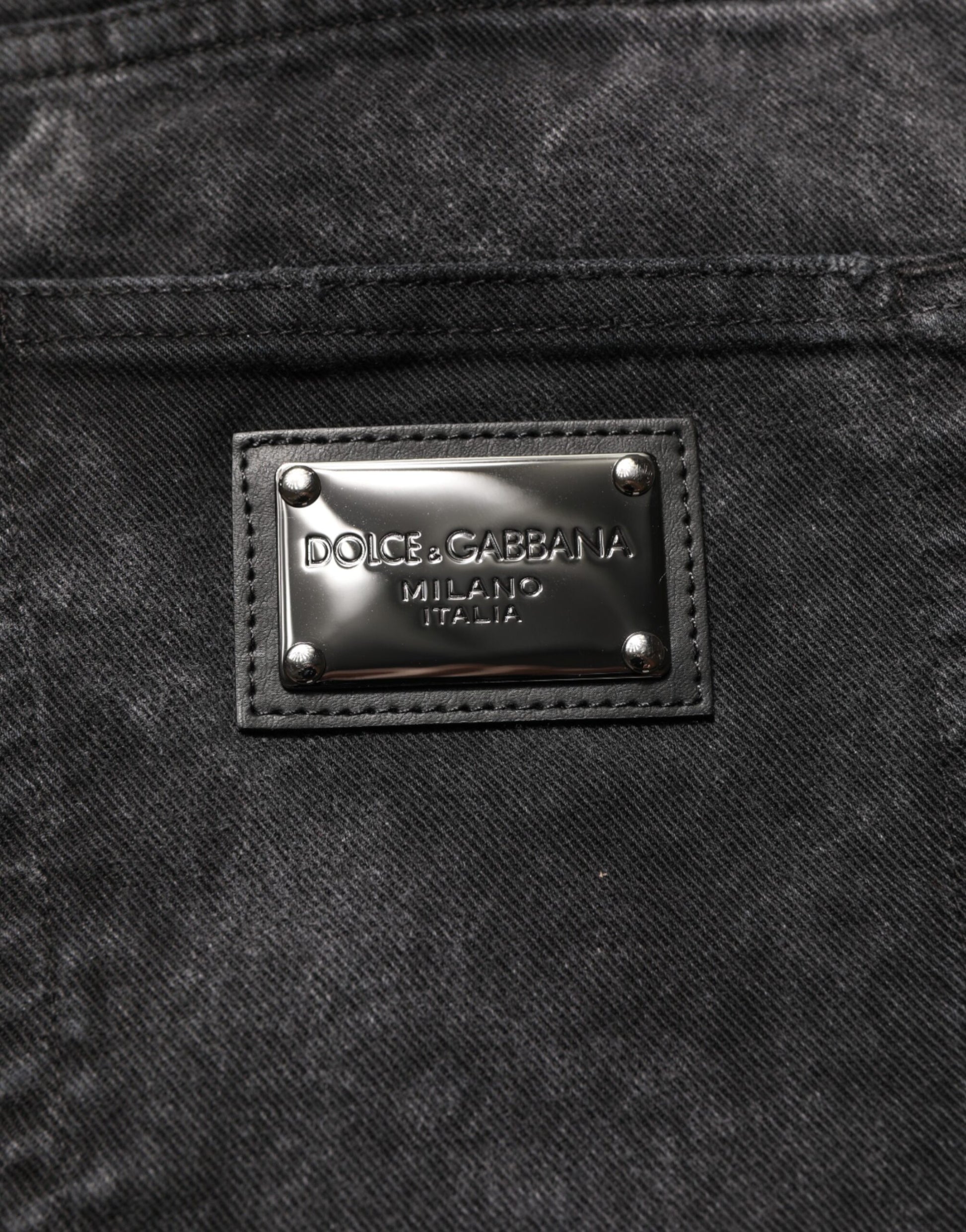 Black Cotton Mid Waist Denim Men Bermuda Short