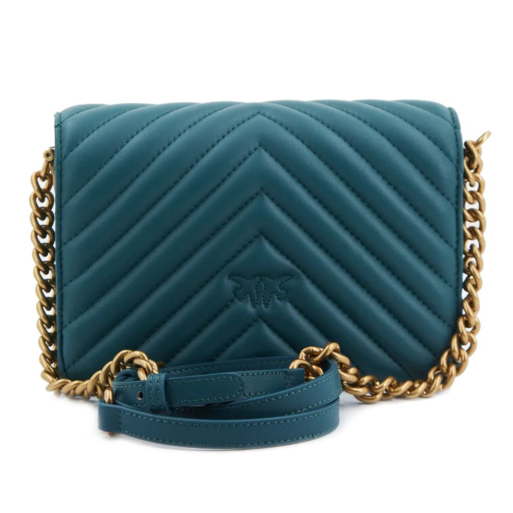 Blue Calfskin Women Crossbody Bag
