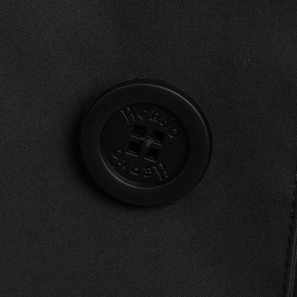 Black Polyester Men's Trench Coat