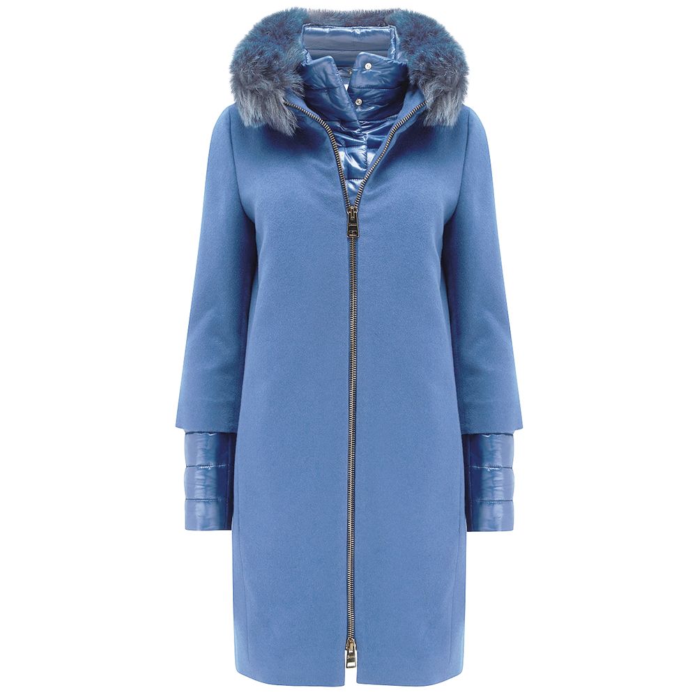 Blue Cashmere Women Coat