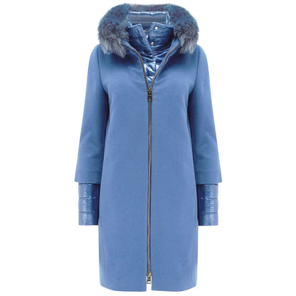 Blue Cashmere Women Coat