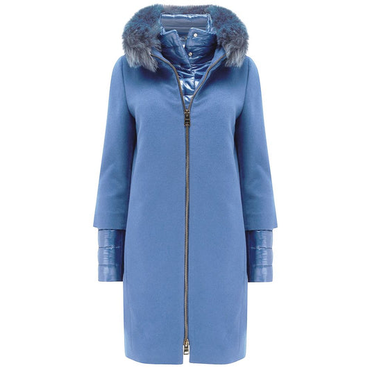 Blue Cashmere Women Coat
