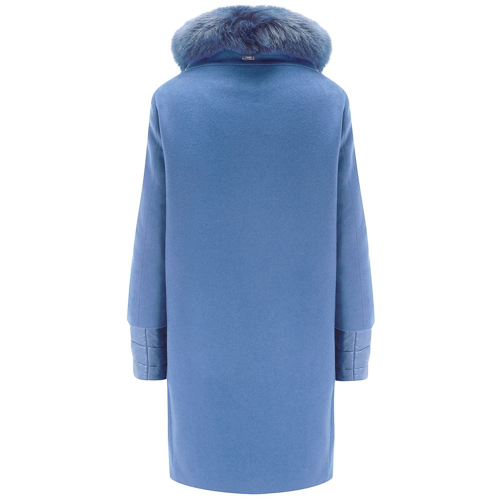 Blue Cashmere Women Coat