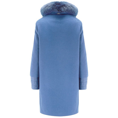 Blue Cashmere Women Coat