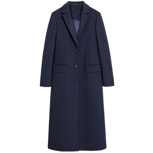 Blue Wool Women Coat