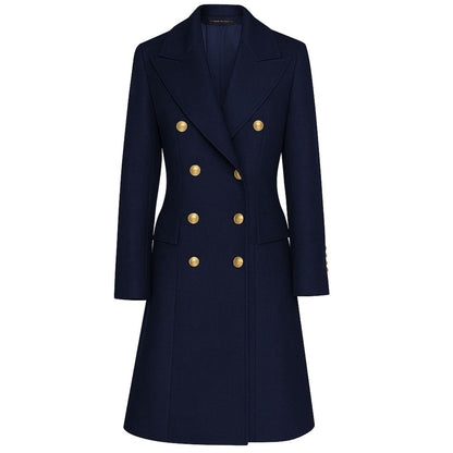 Blue Wool Women Coat