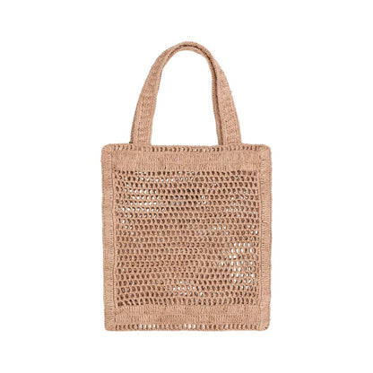 Brown Raffia Shoulder Bag