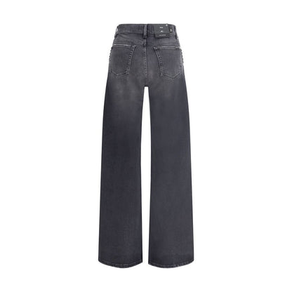 Black Cotton Straight-Leg Jeans