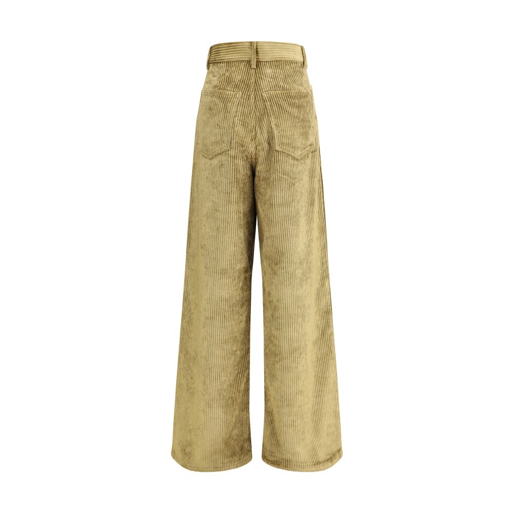 Gold Cotton Casual Pants