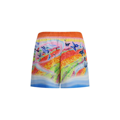 Multicolor Silk Bermuda Shorts