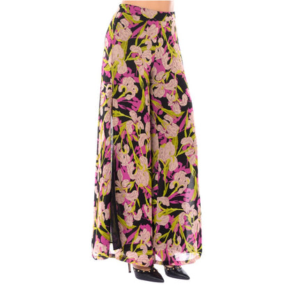 Multicolor Viscose Women Trouser