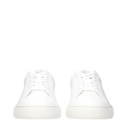 White Leather Low Top Sneakers