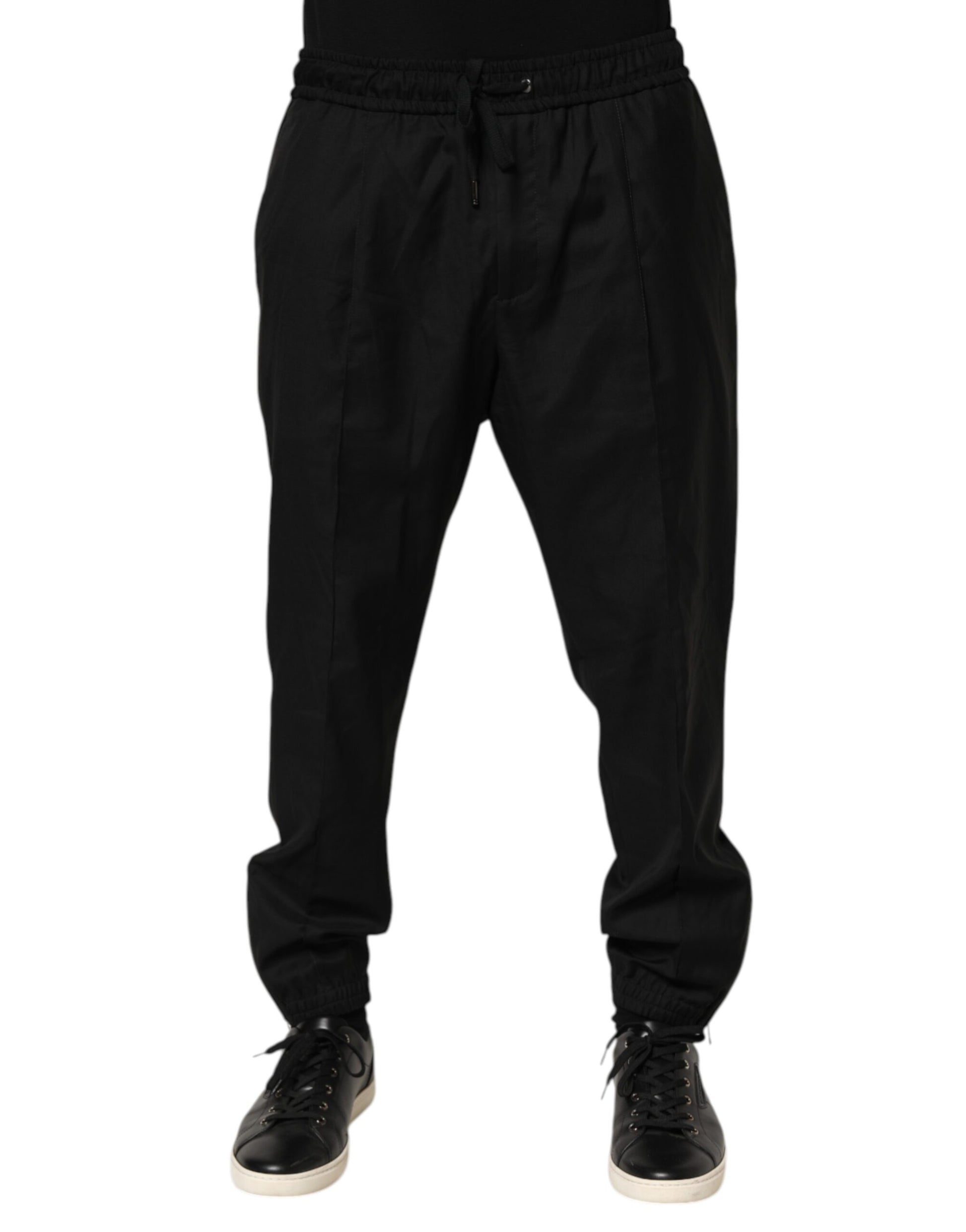 Black Drawstring Men Jogger Sweatpants Pants
