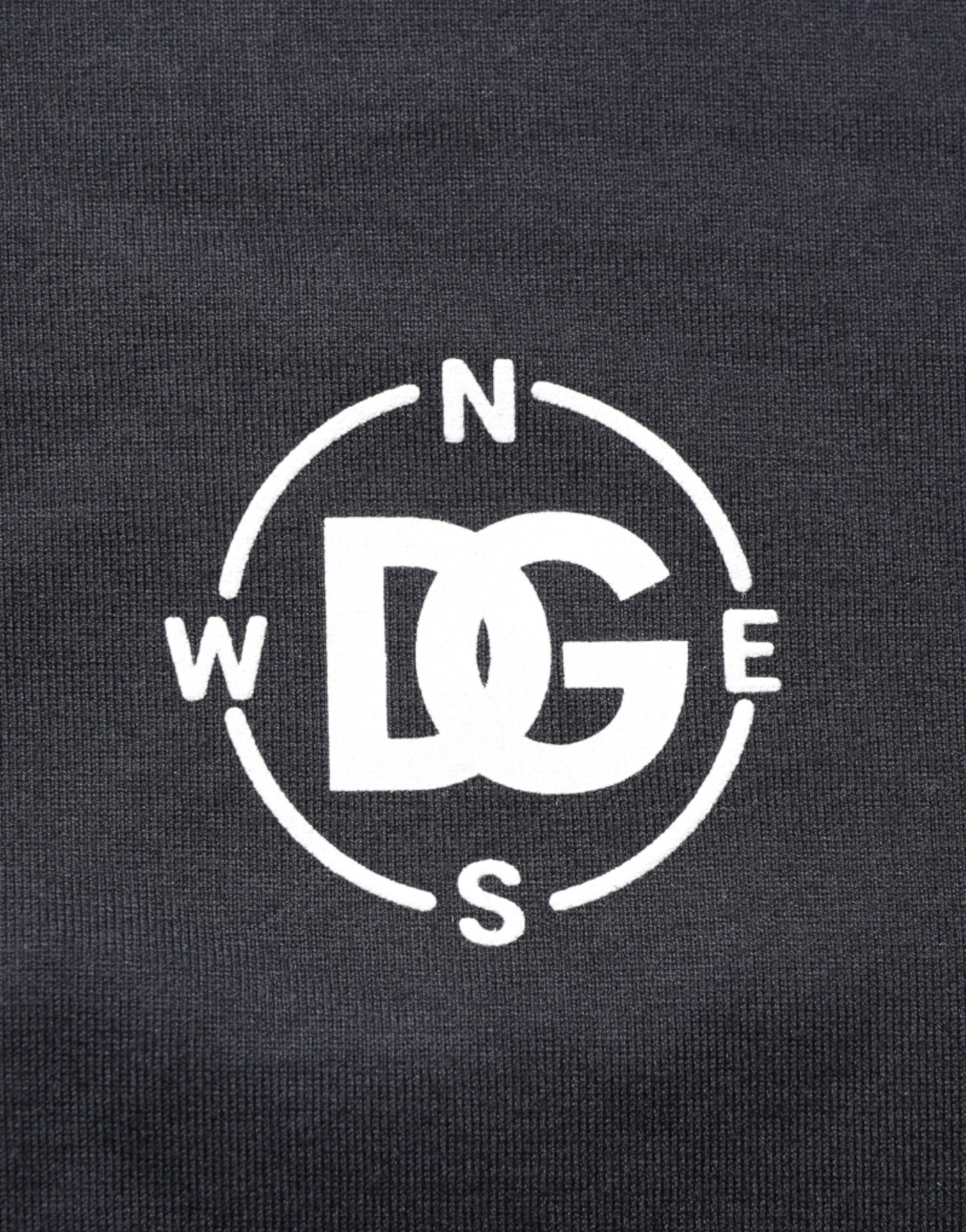 Black Logo Compass Cotton Crew Neck T-shirt