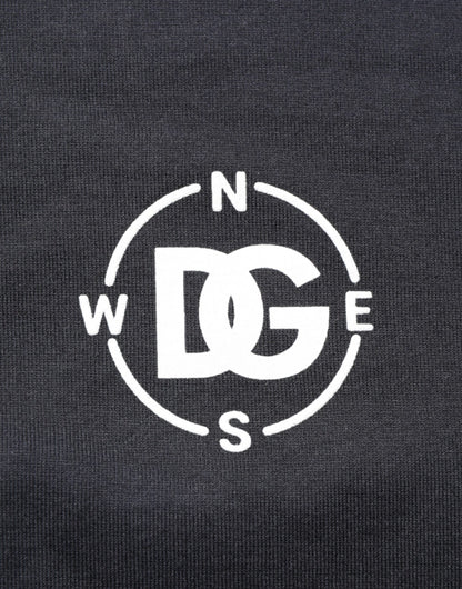 Black Logo Compass Cotton Crew Neck T-shirt