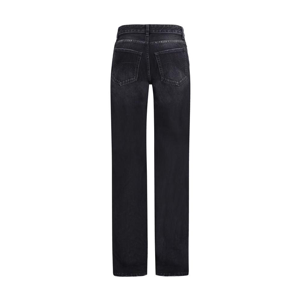 Black Cotton Relaxed Fit Jeans