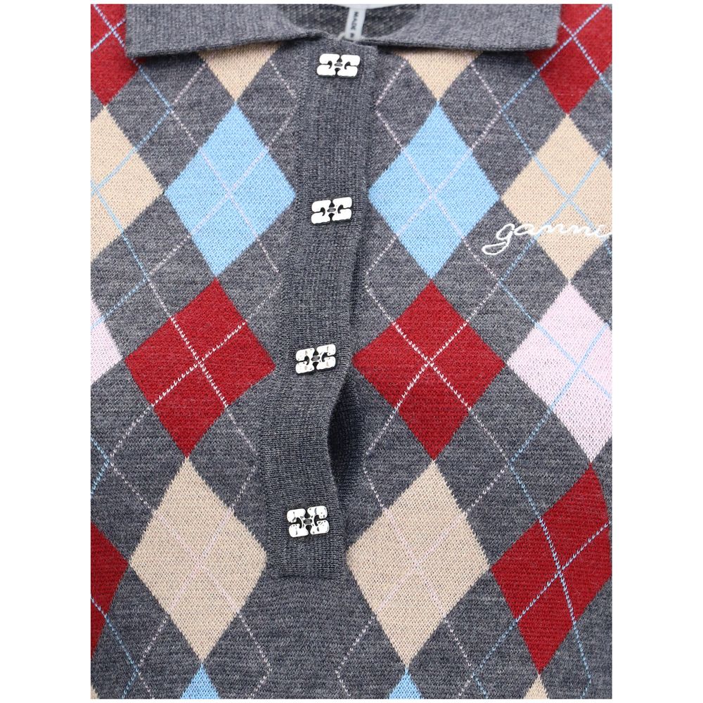 Gray Merino Wool Polo Shirt