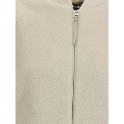 White Wool Bomber