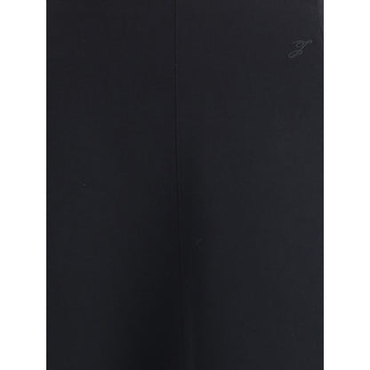 Black Cotton Midi Skirt